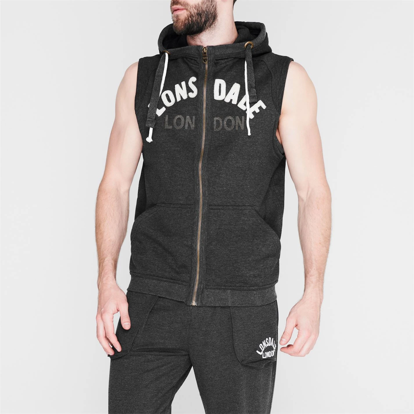 Lonsdale Box Sleeveless Mens Hooded Top 4 Lonsdale Box Sleeveless Mens Hooded Top - Image 2